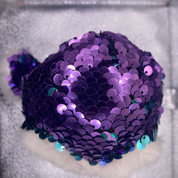 Ty Sequin Owl Plush in Purple and Orange - Picture 4 of 8